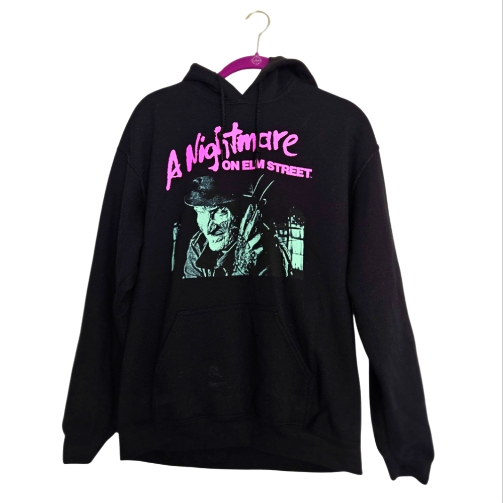 A Nightmare on Elm Street Black Pullover Horror Hoodie -Size Medium - FREDDY